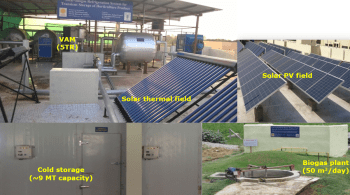 Solar Biogas hybrid refrigeration system for transient storage of horticultural produce